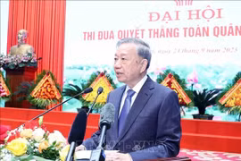 Party General Secretary To Lam addresses the 11th Whole-military "Determined to win" Emulation Congress for the 2020–2025 period. (Photo: VNA)