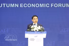 Deputy Prime Minister Nguyen Van Thang speaks at the Autumn Economic Forum 2026 on October 28. (Photo: VNA)