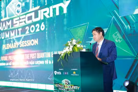Major General Nguyen Tung Hung, deputy commander of the Cyber Warfare Command under the Ministry of National Defence, addresses the event (Photo: VNA)