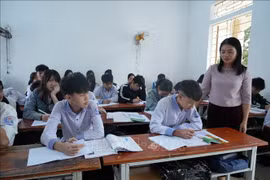 A class session at Tho Thanh Secondary School, Nghe An province. (Photo: VNA)