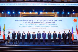 Delegates at the ASEAN Law Enforcement High-level Conference on Cooperation in Combating Criminal Fugitives. (Photo: VNA)