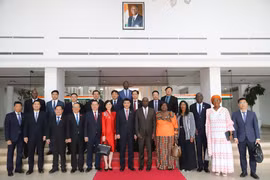 Delegates at the talks between Vice Chairman of the National Assembly (NA) Vu Hong Thanh and Vice President of the National Assembly of Côte d’Ivoire Woi Mela Gaston. (Photo: VNA)