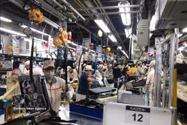 Workers at Toyota Boshoku Hanoi Co., Ltd in Phu Tho province (Photo: VNA)