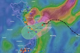 Storm Fengshen's moving direction as of 7 am on October 22 (Photo published by VNA)