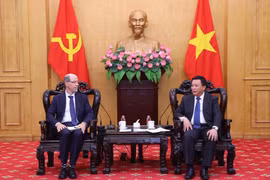 Prof. Dr. Nguyen Xuan Thang (R), Politburo member and Director of the Ho Chi Minh National Academy of Politics, receives Doron Avnin, Google's Vice President of Government Affairs and Public Policy for the Emerging Markets, on July 17. (Photo: VNA)