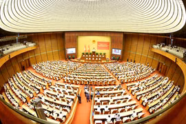 An overview of the conference's central venue at Dien Hong Hall of the National Assembly House in Hanoi on July 29. (Photo: VNA)