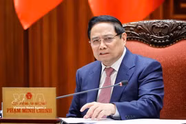 Prime Minister Pham Minh Chinh speaks at the meeting (Photo: VNA)