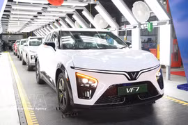 Electric vehicles produced at VinFast’s manufacturing plant in India. (Photo: VNA)