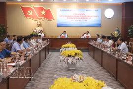The October 20 press briefing announcing the second Ca Mau Shrimp Festival. (Photo: VNA)