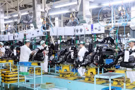 Production line at Honda Vietnam's manufacturing facility in Dong Van II Industrial Park, Ninh Binh province. (Photo: VNA)