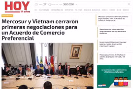 A story on the Vietnam–Mercosur PTA negotiations published by Paraguay’s Hoy news outlet. (Photo: VNA)