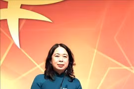 State Vice President Vo Thi Anh Xuan speaks at the 2025 Global Summit of Women in Berlin, Germany. (Photo: VNA)