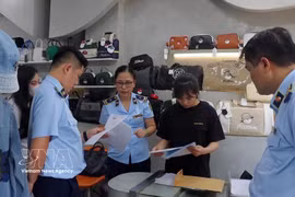 Officials from the Market Surveillance Department of Da Nang conduct inspections at business establishments in Hai Chau ward. (Photo: VNA)