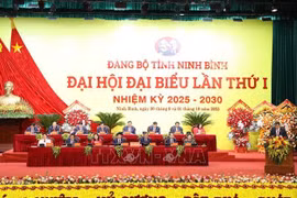 The Presidium of the first Party Congress of Ninh Binh province, for the 2025–2030 tenure (Photo: VNA)