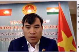Trade Counsellor of Vietnam Bui Trung Thuong speaks at the online seminar. (Photo: VNA)