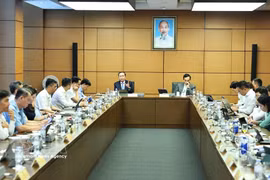 National Assembly President Tran Thanh Man speaks at the discussion (Photo: VNA)