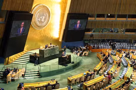 General Secretary of the Communist Party of Vietnam Central Committee and President To Lam delivers a speech at the High-Level General Debate of the 81st Session of the United Nations General Assembly in the US (Photo: VNA)