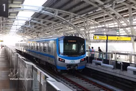A train of Metro Line No. 1, Ben Thanh–Suoi Tien, in Ho Chi Minh City (Photo: VNA)