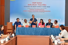 The press conference for the 2025 Asian Rowing Championships on October 14 (Photo: baohaiphong.vn)