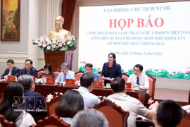 The press briefing announcing the Order of the State President on May 13 (Photo: VNA)
