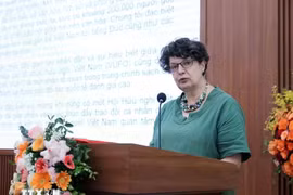 German Ambassador to Vietnam Helga Mararete Barth speaks at the event (Photo: VNA)