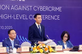 Deputy Minister of Foreign Affairs Dang Hoang Giang speaks at the press briefing in Hanoi on October 8. (Photo: VNA)