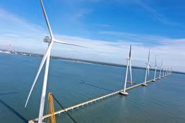 An existing wind power project in Tra Vinh province. (Photo: VNA)