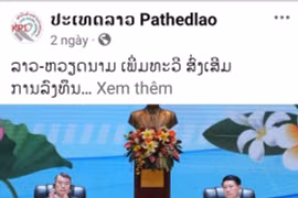 Story about Vietnamese Prime Minister Le Minh Hung's visit to Laos is posted on Facebook page of Pathedlao. (Photo published by VNA)
