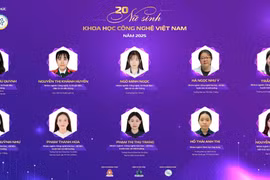 Ten of the 20 winners of the Vietnam Female Students in Science and Technology Award 2025 (Photo: tienphong.vn)