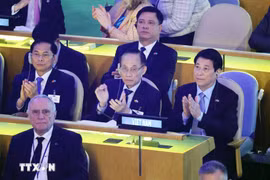State President Luong Cuong and the Vietnamese delegation attend the High-level Meeting marking the 80th anniversary of the United Nations. (Photo: VNA)