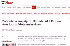 A story published on The Star about the second leg of the ASEAN Cup 2026 semifinals between Vietnam and Malaysia (Photo: Screenshot)