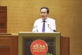 Chairman of the National Assembly Tran Thanh Man delivers the opening speech at the event. (Photo: VNA)