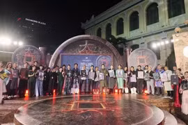The cast and crew of Spirit Guardians: The Last Secret of the First Emperor at the film's showcase launch in Ho Chi Minh City in April. (Photo: BHD)