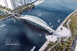 A graphic image of a 1-trillion-VND pedestrian bridge across the Saigon River in Ho Chi Minh City (Photo: VNA) 