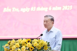 Party General Secretary To Lam addresses the working session in Ben Tre province on June 3. (Photo: VNA)