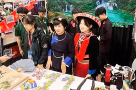 The VEX V5 Robotics Team booth from Cao Bang Specialised High School made a strong impression at the VEX 2025 World Robotics Championship. (Photo: giaoducthoidai.vn)