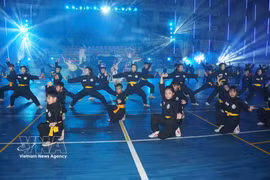 Martial artists perform in a mass demonstration at the opening ceremony of the first Ho Chi Minh City International Traditional Martial Arts Championship and the 19th Ho Chi Minh City Open Traditional Martial Arts Festival on July 23, 2026. (Photo: VNA)