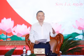 Party General Secretary and State President To Lam addresses a working session with the Son La provincial Party Committee's Standing Board on July 16 (Photo: VNA)