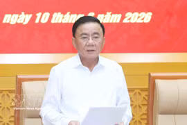 Politburo member and Permanent member of the Communist Party of Vietnam (CPV) Central Committee's Secretariat Tran Cam Tu speaks at the conference (Photo: VNA)