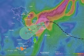 Storm Fengshen's moving direction as of 4am on October 21 (Photo published by VNA)
