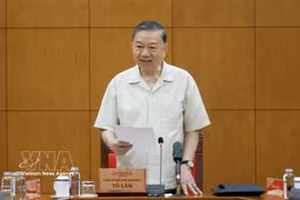 Party General Secretary and State President To Lam speaks at the working session with the Government Party Committee and relevant agencies in Hanoi on August 6. (Photo: VNA)