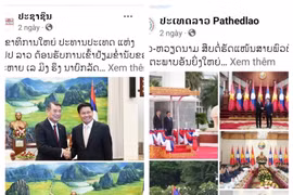 Posts on the official Facebook pages of Laophattana News and Pathetlao (Photo published by VNA)