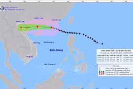Path of Typhoon No. 9 as of 4 am on September 24. (Photo published by VNA)