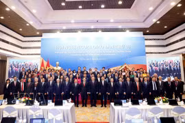 Party General Secretary and State President To Lam (centre, first row) and other delegates at the 33rd Diplomatic Conference. (Photo: VNA)