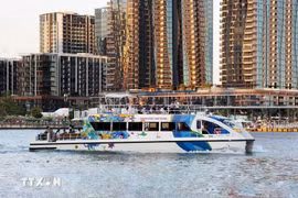 A cruise ship takes visitors tour Ho Chi Minh City on the Sai Gon River. (Photo: VNA)