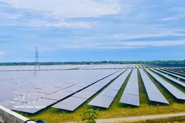 The Gio Thanh 1 and Gio Thanh 2 solar power plants in Quang Tri have a total capacity of 100 MWp with a total investment of 2.3 trillion VND. (Photo: VNA)