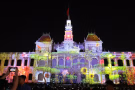 A 3D mapping show by artists from Belgium (Photo: VNA)