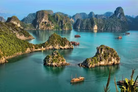 A view of Ha Long Bay, a UNESCO World Natural Heritage Site (Source: Getty)