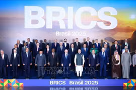 Prime Minister Pham Minh Chinh and heads of delegations attending the 2025 BRICS Summit pose for a group photo (Photo: VNA)