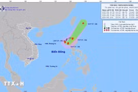 Storm Comay's movement on early July 24 (Photo: National Centre for Hydro-Meteorological Forecasting)